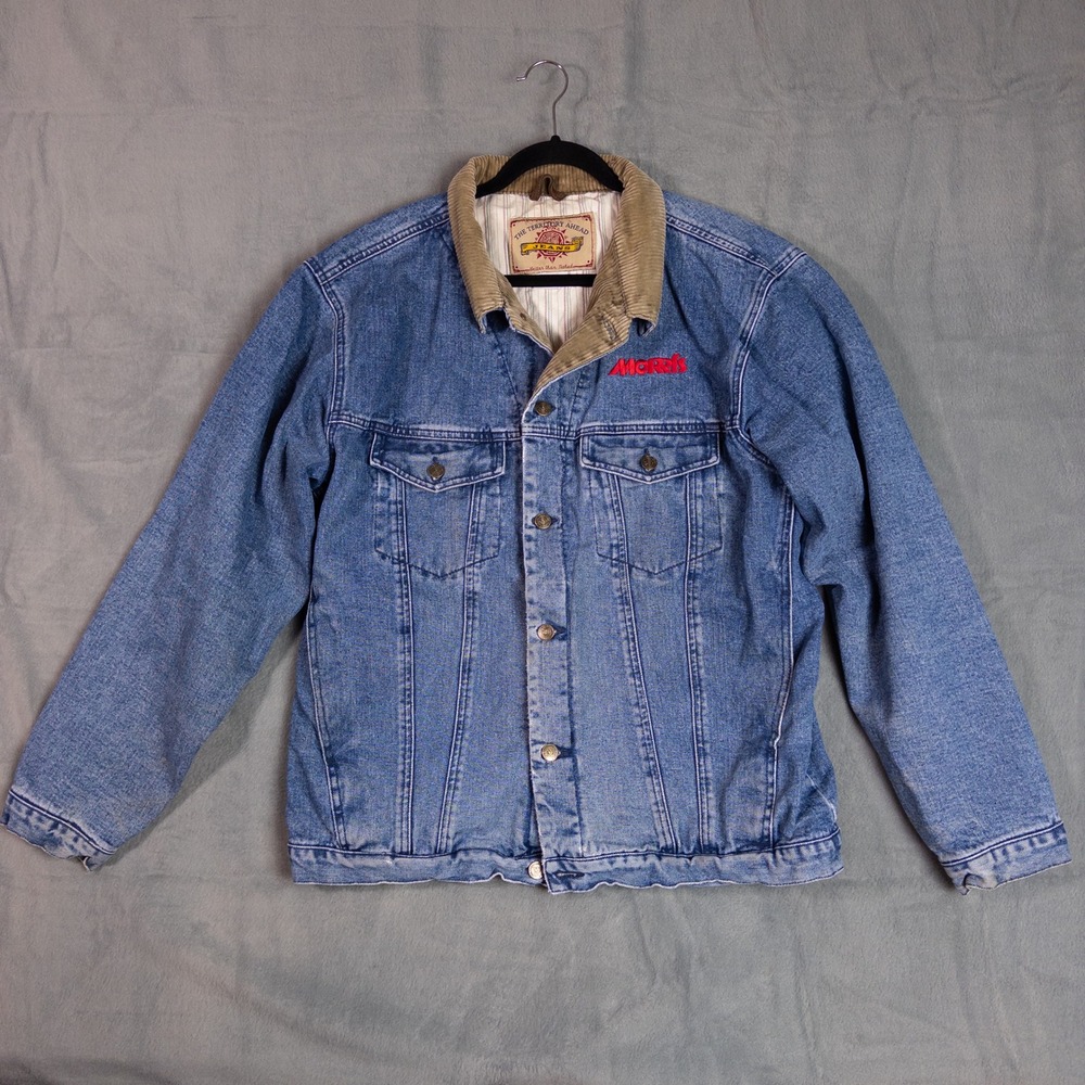 The Territory Ahead Denim Jacket Men XL Blue Corduroy Collar Morris